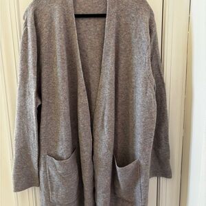 Madewell XXL Alpaca Merino Wool Blend Knit Open Cozy Cardigan in Grey Blue
